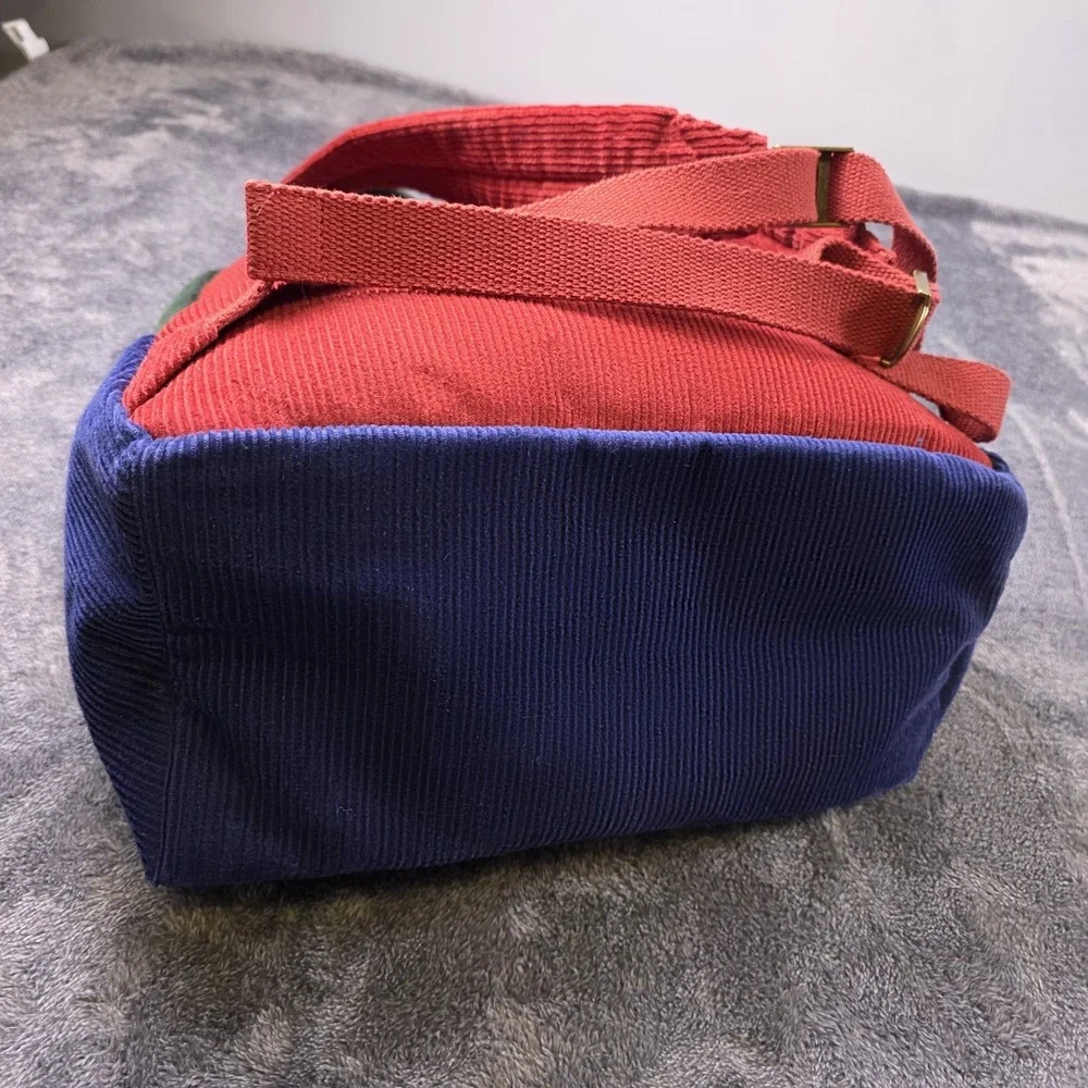 Polo Ralph Lauren Corduroy Colorblock Backpack Blue Red Green Laptop Travel Bag